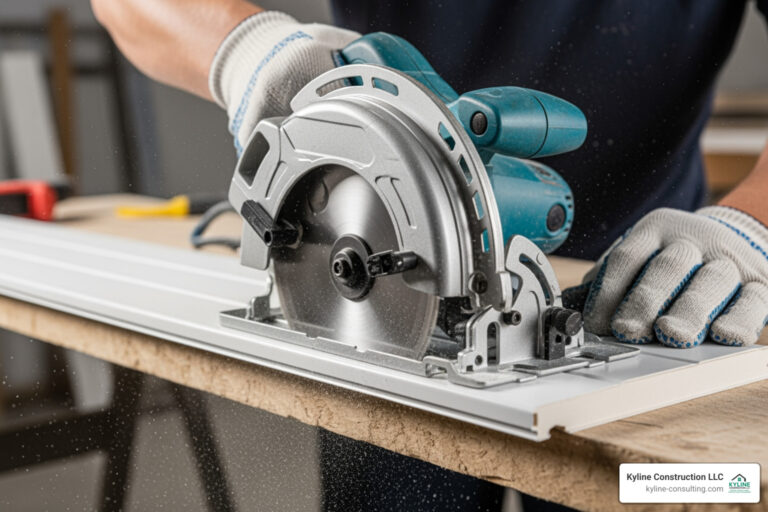 cutting vinyl soffit